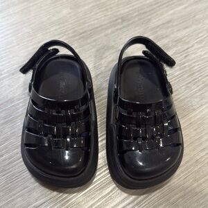 Mini Melissa Black patent Jelly Platform Sandals Baby Size 5